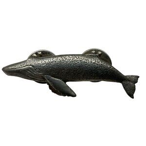 Vintage Humpback Whale Lapel Pin Pewter GG Harris #484 Collectible 1988